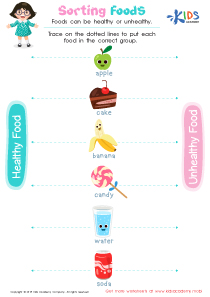 Sorting Food Worksheet: Free Printable PDF for Kids